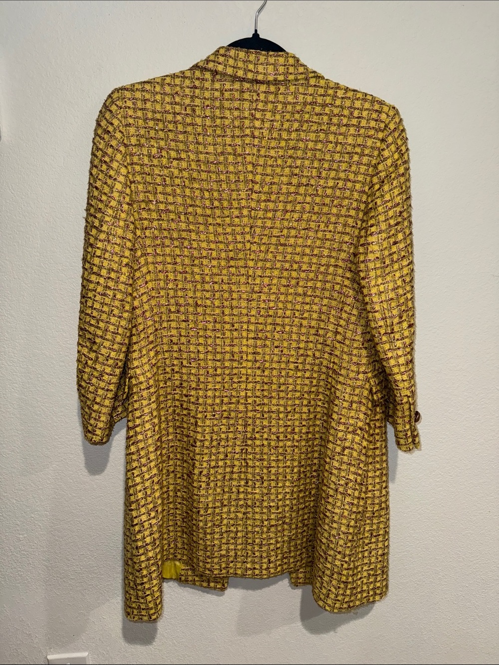 Tagliatore Gorsuch Yellow Tweed Double-Breasted Blazer Jacket see measurements - Picture 7 of 11